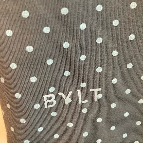 BYLT Sz M  Drop Cut S/S Polka Dot Super Soft Short Sleeve T-shirt Tee - Picture 3 of 9